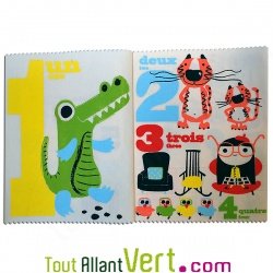 Livre Textile \"Apprendre les chiffres\" en coton bio 20x16cm