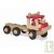 Camion rouge et son chauffeur en bois 21x40 cm
