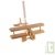 Avion biplan r�tro 1 h�lice en bois naturel � suspendre ou support 15x14x6cm