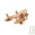 Avion biplan r�tro 1 h�lice en bois naturel � suspendre ou support 15x14x6cm