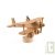 Avion biplan r�tro 1 h�lice en bois naturel � suspendre ou support 15x14x6cm