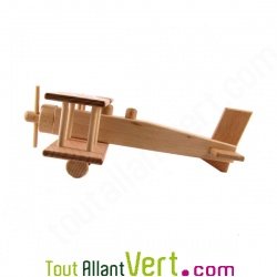 Avion biplan a�ropostale grand mod�le en bois 23.5x24x8.5cm