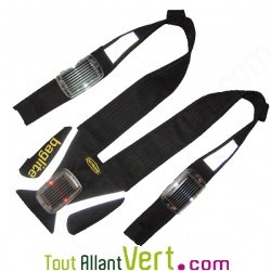 Bretelles support de signalisation lumineuse solaire pour sac � dos  Baglite de Pedalite