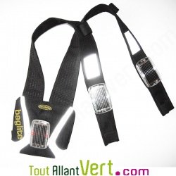 Bretelles support de signalisation lumineuse solaire pour sac � dos  Baglite de Pedalite