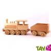 Train Locomotive + wagon, en bois naturel Equilibrist