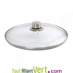 Couvercle en verre  24 cm pour p�ele 24cm inox 18/10 ABE