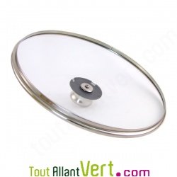 Couvercle en verre 28 cm pour p�ele 28cm inox 18/10 ABE