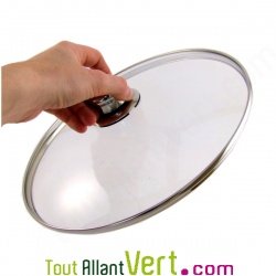Couvercle en verre 28 cm pour p�ele 28cm inox 18/10 ABE
