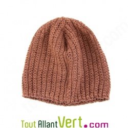 Bonnet court chanvre biologique marron, 17,5 cm