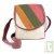 Sac � main arc-en-ciel, chanvre bio, naturel et marron, 26x24x6cm