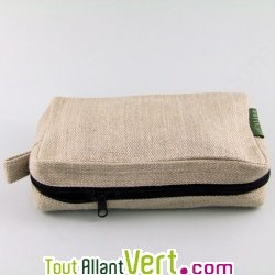 Petite trousse de toilette, chanvre bio, 7x11x20cm