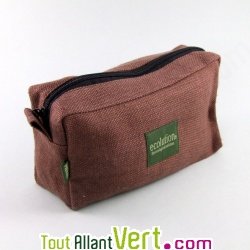 Petite trousse de toilette, chanvre bio, 7x11x20cm