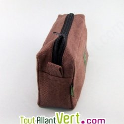 Petite trousse de toilette, chanvre bio, 7x11x20cm