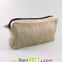 Petite trousse de toilette, chanvre bio, 7x11x20cm, naturel