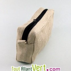 Petite trousse de toilette, chanvre bio, 7x11x20cm, naturel