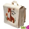 Sac � dos enfant Girafe en coton bio 23 x 23 x 7,5 cm
