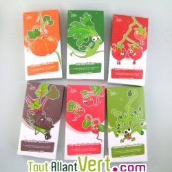Coffret 4 sachets de graines bio + 1 sachet de graines bio utile