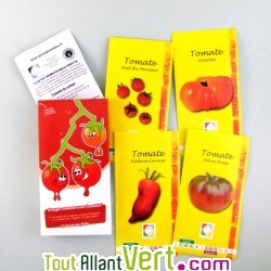 Coffret 4 sachets de graines bio + 1 sachet de graines bio utile