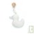 Hochet canard avec clip bois en laine vierge et coton bio, 10 x 10 cm