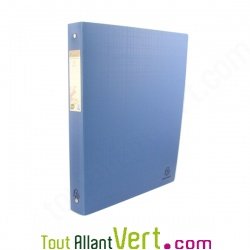 Classeur 4 anneaux polypro recycl� bleu, Forever, dos 4 cm