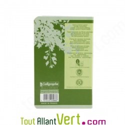 Carnet recycl� 9x14cm Petits carreaux 96p 70g Forever