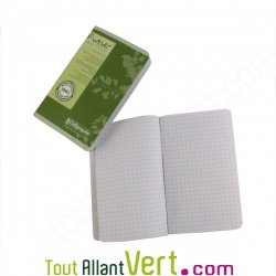 Carnet recycl� 9x14cm Petits carreaux 96p 70g Forever