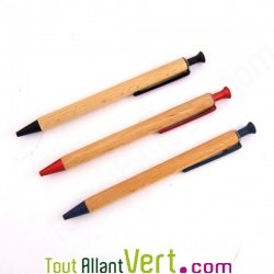 Stylo bille r�tractable en bois de h�tre, encre gel