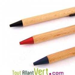 Stylo bille r�tractable en bois de h�tre, encre gel