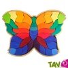 Puzzle Papillon g�ant arc-en-ciel 37 pi�ces en bois 46x33x4cm
