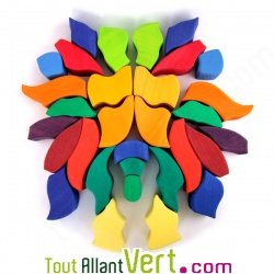 Puzzle Papillon g�ant arc-en-ciel 37 pi�ces en bois 46x33x4cm