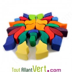 Puzzle Papillon g�ant arc-en-ciel 37 pi�ces en bois 46x33x4cm