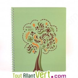 Agenda semainier recycl� 2011 22x27cm vert V�g�tal