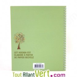 Agenda semainier recycl� 2011 22x27cm vert V�g�tal