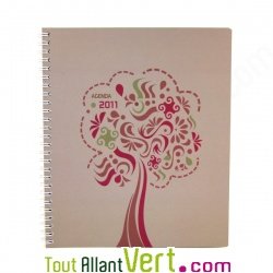 Agenda semainier recycl� 2011 22x27cm marron clair V�g�tal
