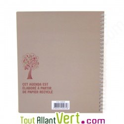 Agenda semainier recycl� 2011 22x27cm marron clair V�g�tal