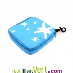 Boite � sandwich isotherme bleu carr� 15x15cm