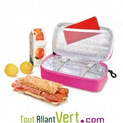 Boite � sandwich baguette orange isotherme rectangulaire 21x11cm