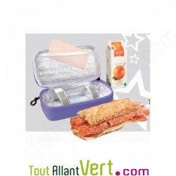 Boite � sandwich baguette orange isotherme rectangulaire 21x11cm