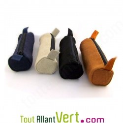 Trousse ronde en chanvre biologique, 21x7 cm