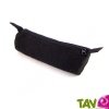 Trousse ronde noir en chanvre biologique, 21x7 cm
