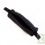 Trousse ronde noir en chanvre biologique, 21x7 cm