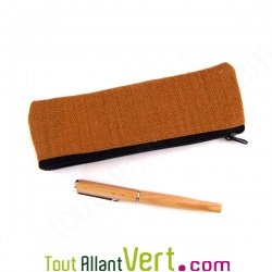 Trousse plate en chanvre biologique, 21x6,5 cm
