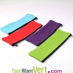 Trousse plate en chanvre biologique, 21x6,5 cm
