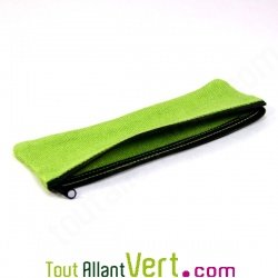 Trousse plate en chanvre biologique, 21x6,5 cm