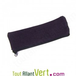 Trousse plate bleu en chanvre biologique, 21x6,5 cm