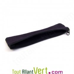 Trousse plate bleu en chanvre biologique, 21x6,5 cm