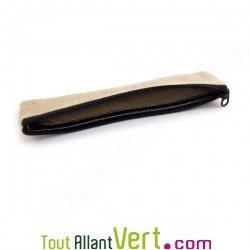 Trousse plate naturel en chanvre biologique, 21x6,5 cm