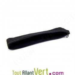 Trousse plate noir en chanvre biologique, 21x6,5 cm