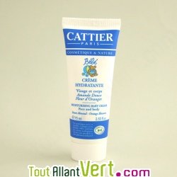Cr�me hydratante b�b� visage et corps, amande douce 75ml, Cattier