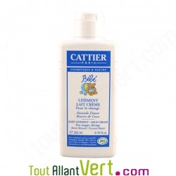 Liniment lait cr�me pour le change, 200ml, Cattier
